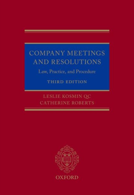 Book cover of: Company Meetings and Resolutions. By: Leslie Kosmin