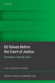 Book cover of: EU Values Before the Court of Justice. By: Luke Dimitrios Spieker