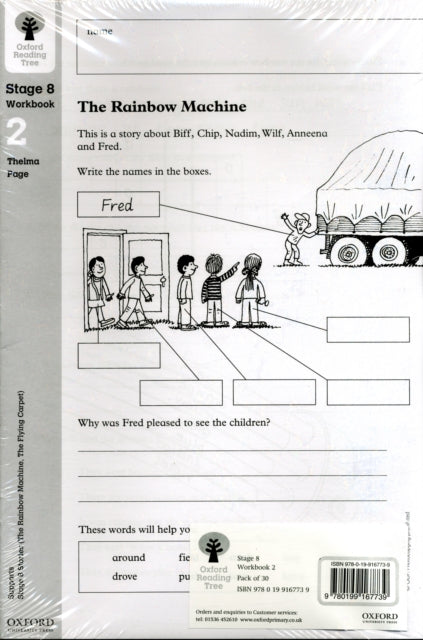 Book cover of: Oxford Reading Tree: Level 8: Workbooks: Workbook 2: The Rainbow Machine and The Flying Carpet (Pack of 30). By: Thelma Page