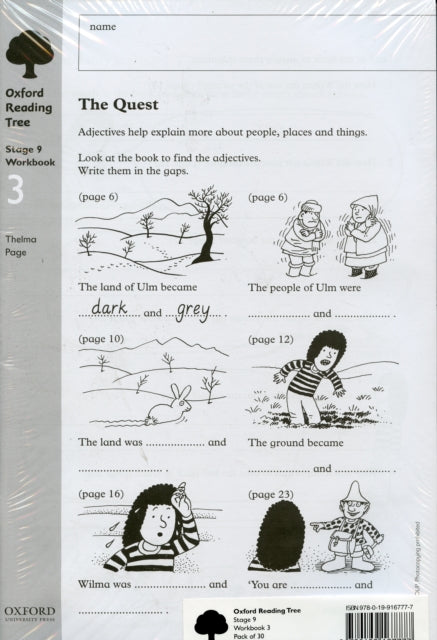Book cover of: Oxford Reading Tree: Level 9: Workbooks: Workbook 3: The Quest and Survival Adventure (Pack of 30). By: Thelma Page