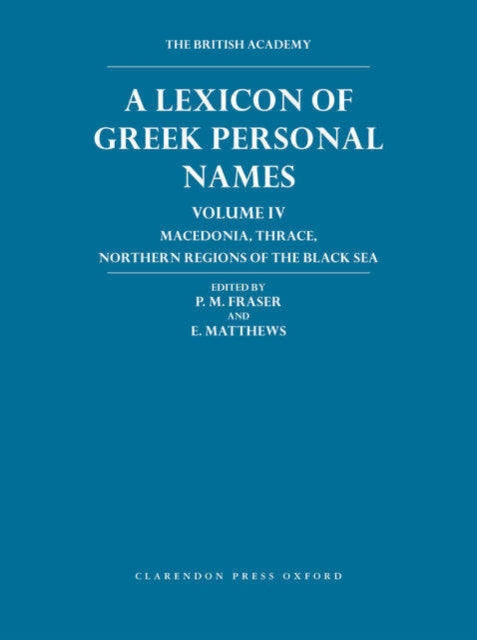 Book cover of: Lexicon of Greek Personal Names Volume IV