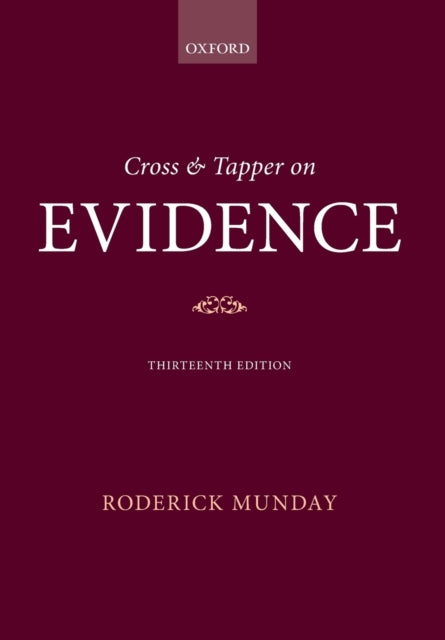 Book cover of: Cross & Tapper on Evidence. By: Roderick Munday