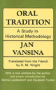 Book cover of: Oral Tradition. By: Jan Vansina