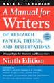 Book cover of: Manual for Writers of Research Papers, Theses, and Dissertations, Ninth Edition