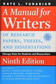 Book cover of: Manual for Writers of Research Papers, Theses, and Dissertations, Ninth Edition. By: Kate L. Turabian