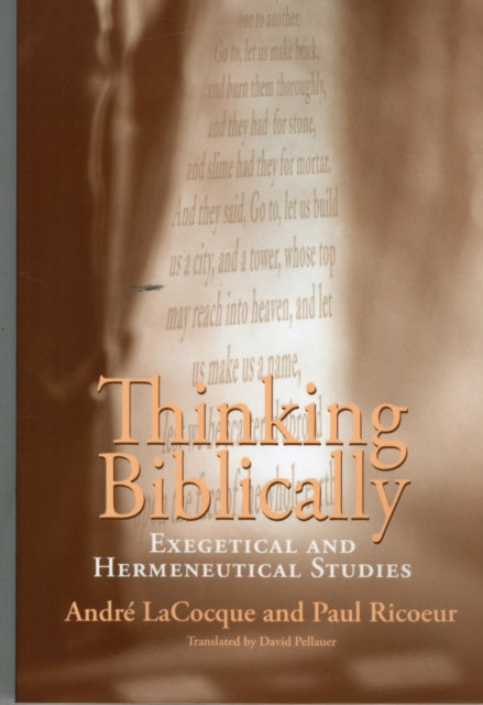 Book cover of: Thinking Biblically – Exegetical and Hermeneutical Studies. By: Andre LaCocque