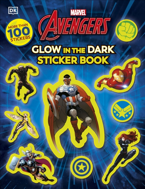Book cover of: Marvel Avengers Glow in the Dark Sticker Book. By: DK Publishing