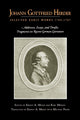 Book cover of: Johann Gottfried Herder: Selected Early Works, 1764–1767. By: Johann Gottfried Herder