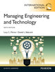 Book cover of: Managing Engineering and Technology. By: Lucy C. Morse