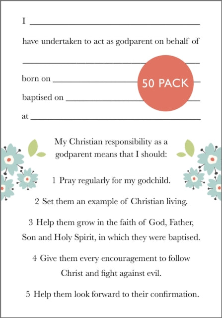 Book cover of: Godparent card 2024. By: SPCK