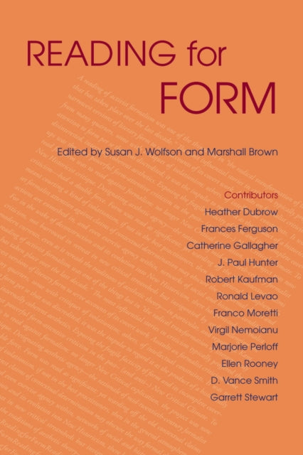 Book cover of: Reading for Form