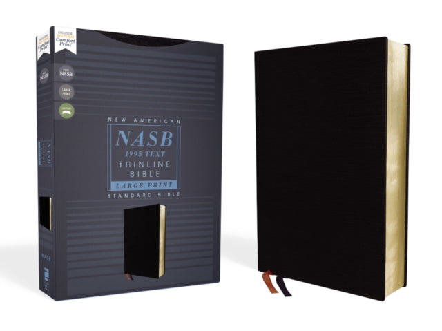 Book cover of: NASB, Thinline Bible, Large Print, Bonded Leather, Black, Red Letter, 1995 Text, Comfort Print. By: Zondervan Publishing Company