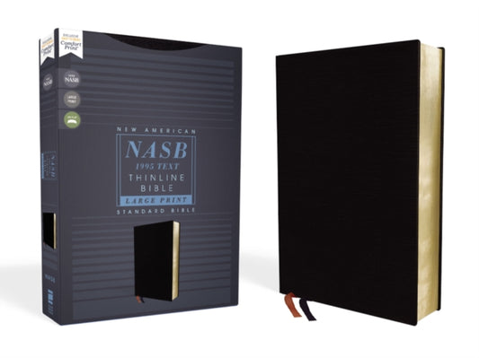 Book cover of: NASB, Thinline Bible, Large Print, Bonded Leather, Black, Red Letter, 1995 Text, Comfort Print. By: Zondervan Publishing Company