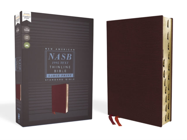 Book cover of: NASB, Thinline Bible, Large Print, Bonded Leather, Burgundy, Red Letter, 1995 Text, Thumb Indexed, Comfort Print