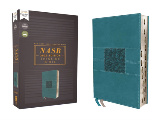 Book cover of: NASB, Thinline Bible, Leathersoft, Teal, Red Letter, 2020 Text, Thumb Indexed, Comfort Print