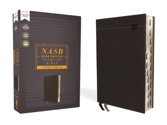 Book cover of: NASB, Thinline Bible, Large Print, Leathersoft, Black, Red Letter, 2020 Text, Thumb Indexed, Comfort Print