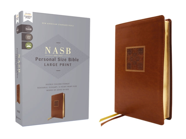Book cover of: NASB, Personal Size Bible, Large Print, Leathersoft, Brown, Red Letter, 1995 Text, Comfort Print. By: Zondervan