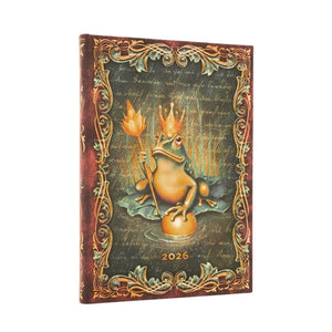 2026 The Brothers Grimm, Frog Prince (Fairy Tale Collection) Midi 12-month Verso Hardcover Flexi Dayplanner 2026 (Elastic Band Closure)