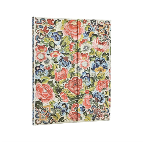 2026 Pear Garden (Peking Opera Embroidery) Ultra 12-month Horizontal Hardcover Flexi Dayplanner 2026 (Wrap Closure)