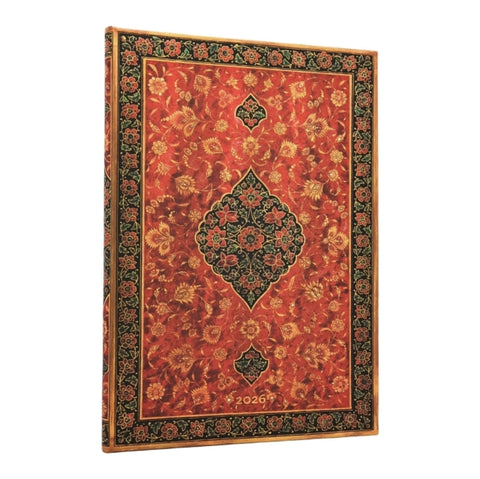 2026 Layla (Persian Poetry) Grande 12-month Vertical Hardcover Flexi Dayplanner 2026 (Elastic Band Closure)