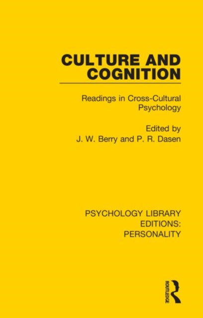 Book cover of: Culture and Cognition. By: J. W. Berry