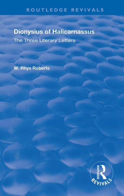 Book cover of: Three Literary Letters. By: Dionysius