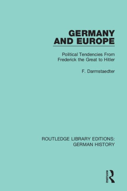 Book cover of: Germany and Europe. By: F. Darmstaedter