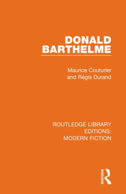 Book cover of: Donald Barthelme. By: Maurice Couturier