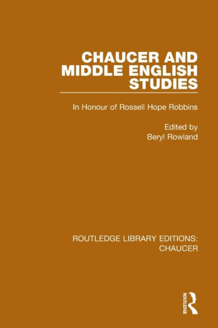 Book cover of: Chaucer and Middle English Studies. By: Rossell Hope Robbins