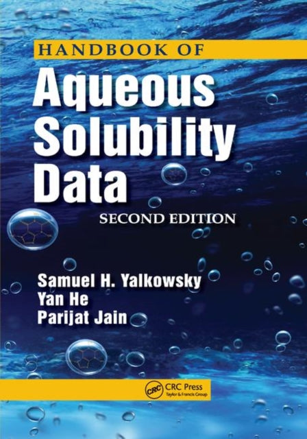 Book cover of: Handbook of Aqueous Solubility Data. By: Samuel H. Yalkowsky