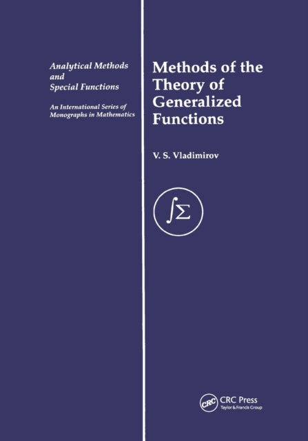 Book cover of: Methods of the Theory of Generalized Functions. By: V. S. Vladimirov