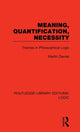 Book cover of: Meaning, Quantification, Necessity. By: Martin Davies