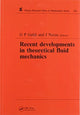 Book cover of: Recent Developments in Theoretical Fluid Mechanics
