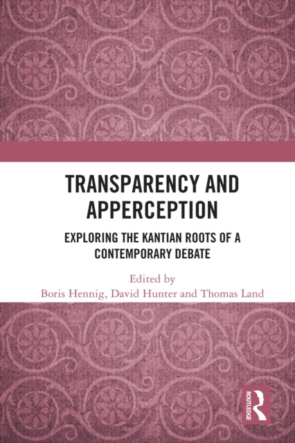 Book cover of: Transparency and Apperception. By: Boris Hennig