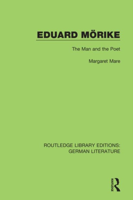 Book cover of: Eduard Morike. By: Margaret Mare