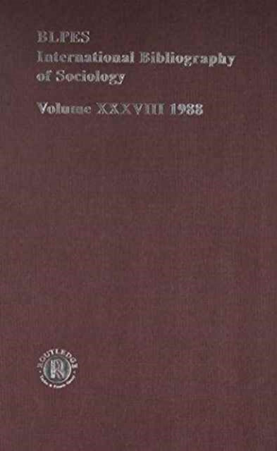 Book cover of: IBSS: Sociology: 1988 Vol 38. By: British Library