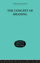 Book cover of: Concept of Meaning. By: Thomas E Hill