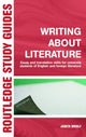 Book cover of: Writing About Literature. By: Judith Woolf