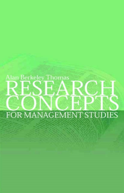 Book cover of: Research Concepts for Management Studies