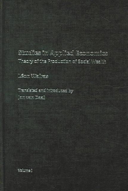 Book cover of: Studies in Applied Economics. By: Léon Walras