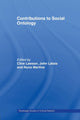 Book cover of: Contributions to Social Ontology. By: Clive; Lawson