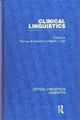 Book cover of: Clinical Linguistics