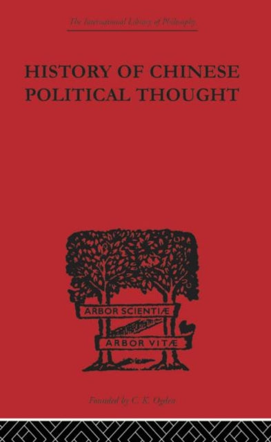 Book cover of: History of Chinese Political Thought. By: Liang Chi-Chao