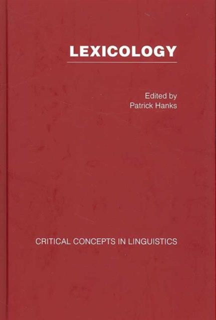 Book cover of: Lexicology. By: Hanks