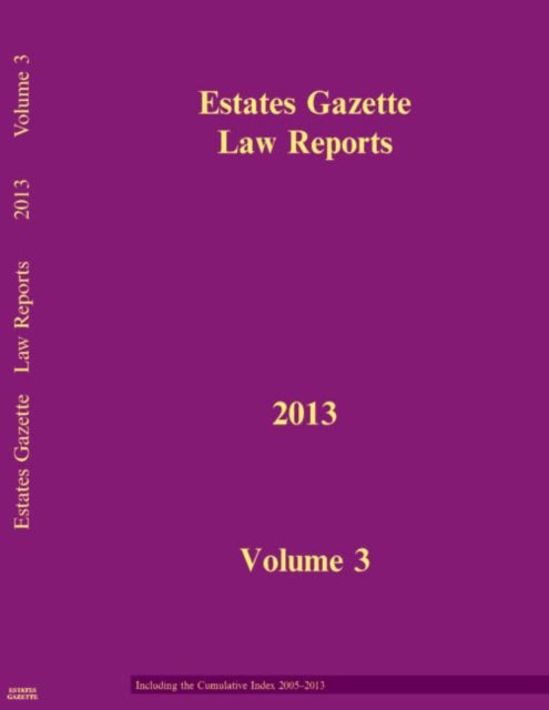 Book cover of: EGLR 2013 V3. By: Hazel Marshall