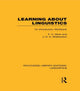 Book cover of: Learning about Linguistics. By: F. C. Stork