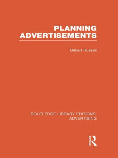 Book cover of: Planning Advertisements. By: Gilbert Russell
