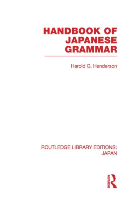 Book cover of: Handbook of Japanese Grammar. By: Harold Gould Henderson