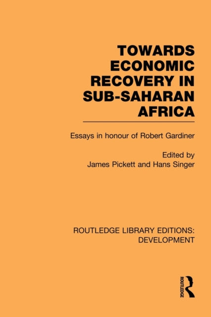 Book cover of: Towards Economic Recovery in Sub-Saharan Africa. By: James Pickett