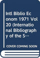 Book cover of: Intl Biblio Econom 1971 Vol 20. By: Intl Com Soc Sc